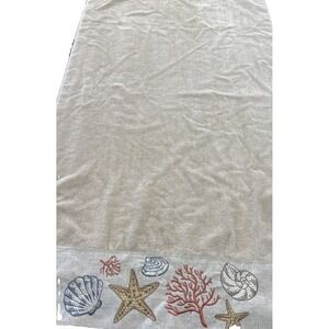 Avanti By The Sea Bath Towel Seashells Embroidered 59x26 Beach 1 Pc Display